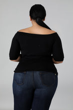 Load image into Gallery viewer, Black Ruched Top