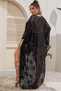 Floral Lace Asymmetrical Cover Up