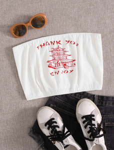 "Thank You" Crop Tube Top