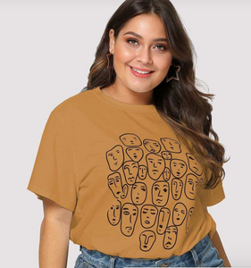 Abstract Faces Graphic Tee