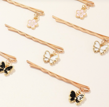 Load image into Gallery viewer, 6 pc Butterfly Bobby Pins