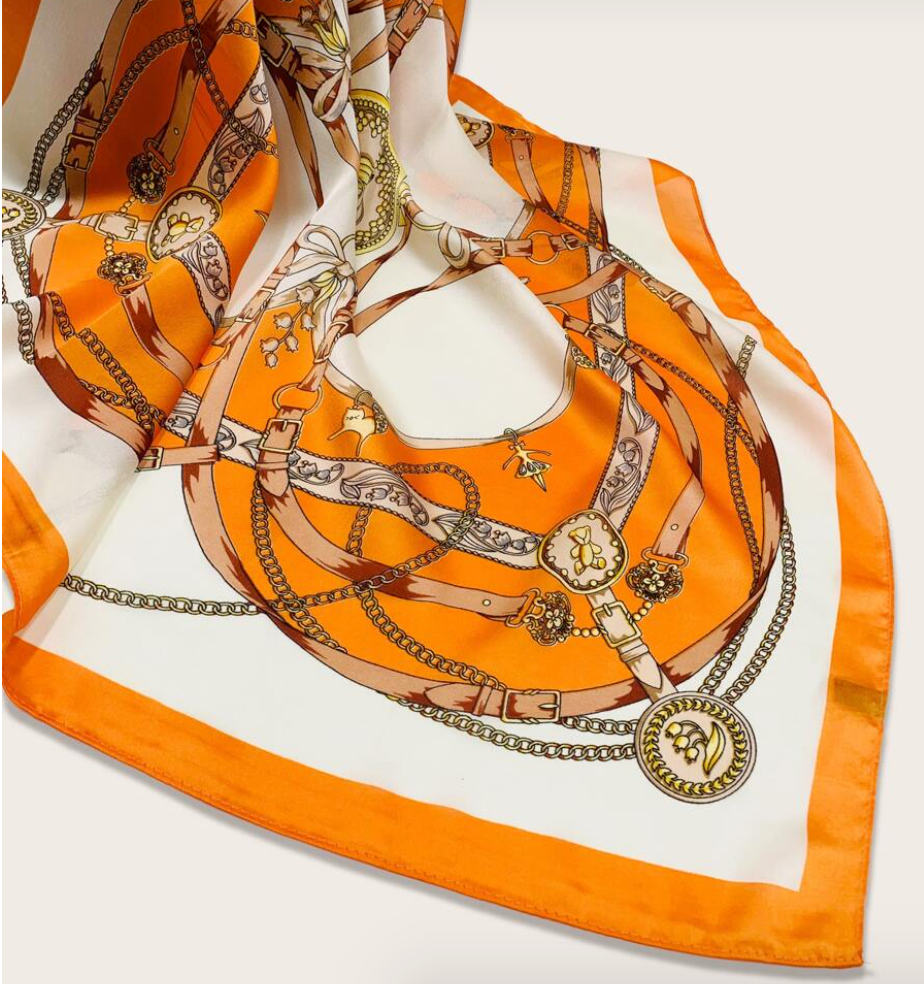 Orange Chain Scarf – One of a Kind Curves
