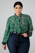 Load image into Gallery viewer, Green Petunia Blouse