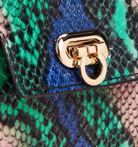 Multicolor Snakeskin Mini Satchel Bag
