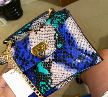 Load image into Gallery viewer, Multicolor Snakeskin Mini Satchel Bag